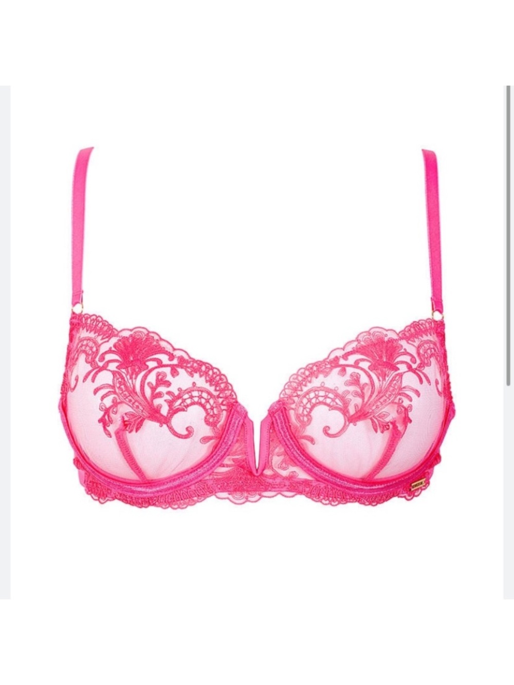New! Bluebella Marsielle Hot Pink Embroidered Lace Bra 34B 34093